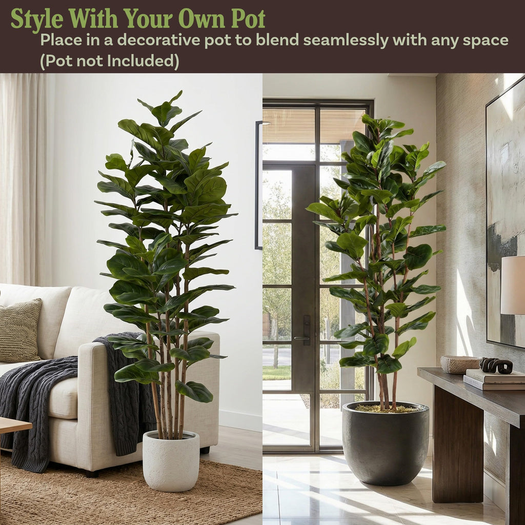 6FT Artificial Fiddle Leaf Fig Tree with Weighted Pot