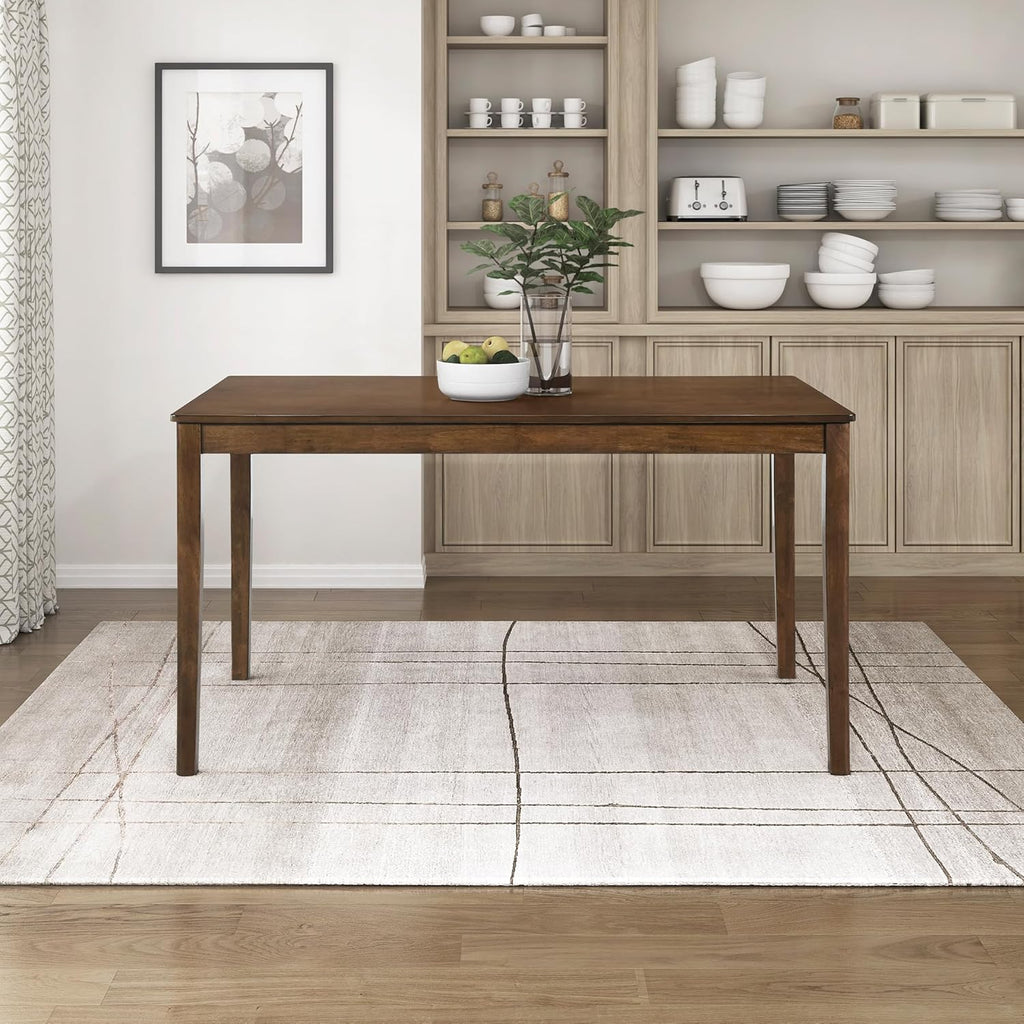 55.5" Dining Table for 4, Modern Rectangular Dining Room Table, Wood Dining Table, Modern Wood Table with Solid Wood