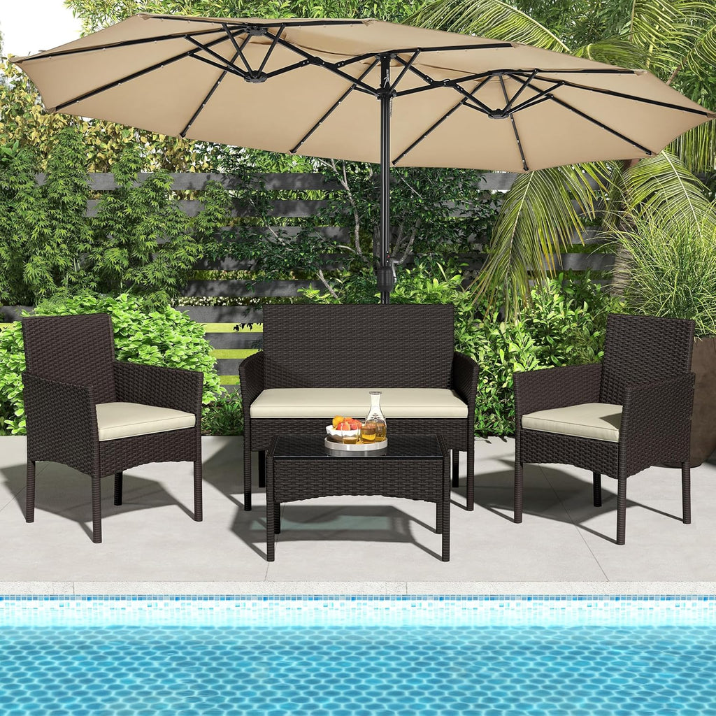 Patio Furniture Set 4 Pieces Conversation Sets