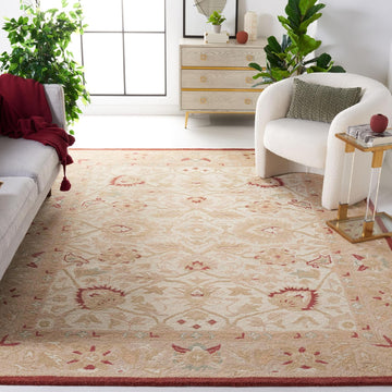 Anatolia Area Rug, Beige & Rust, Handmade Traditional Oriental Wool