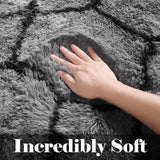 6x9 Area Rugs for Living Room Bedroom, Large Fluffy Grey and Black Throw Rug