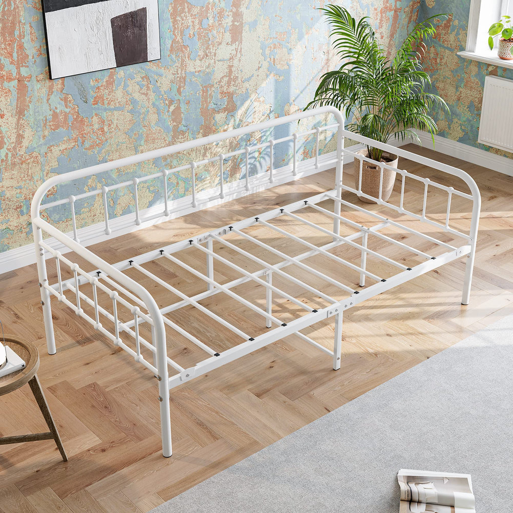 Metal Daybed Frame, Twin Size, White