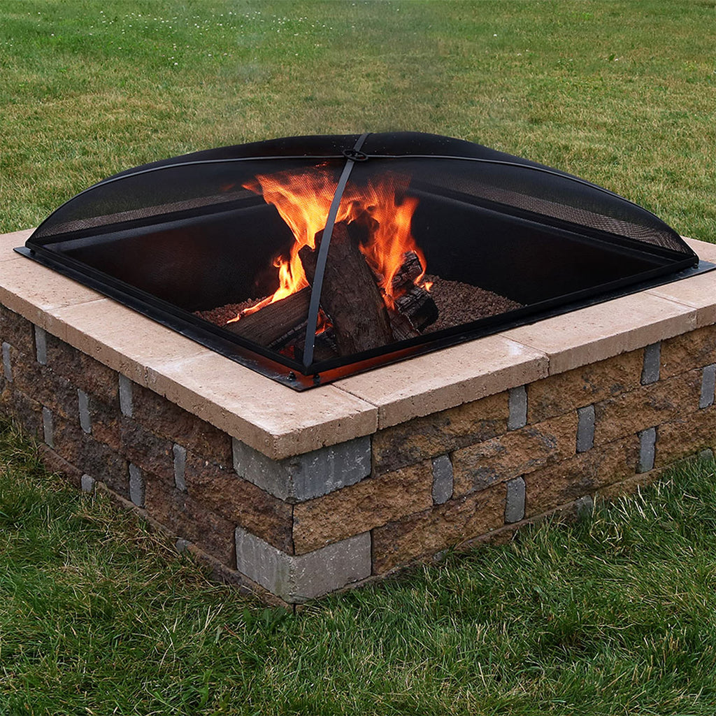 Heavy Duty Square Fire Pit Screen Cover, Assembly-Free, 24"