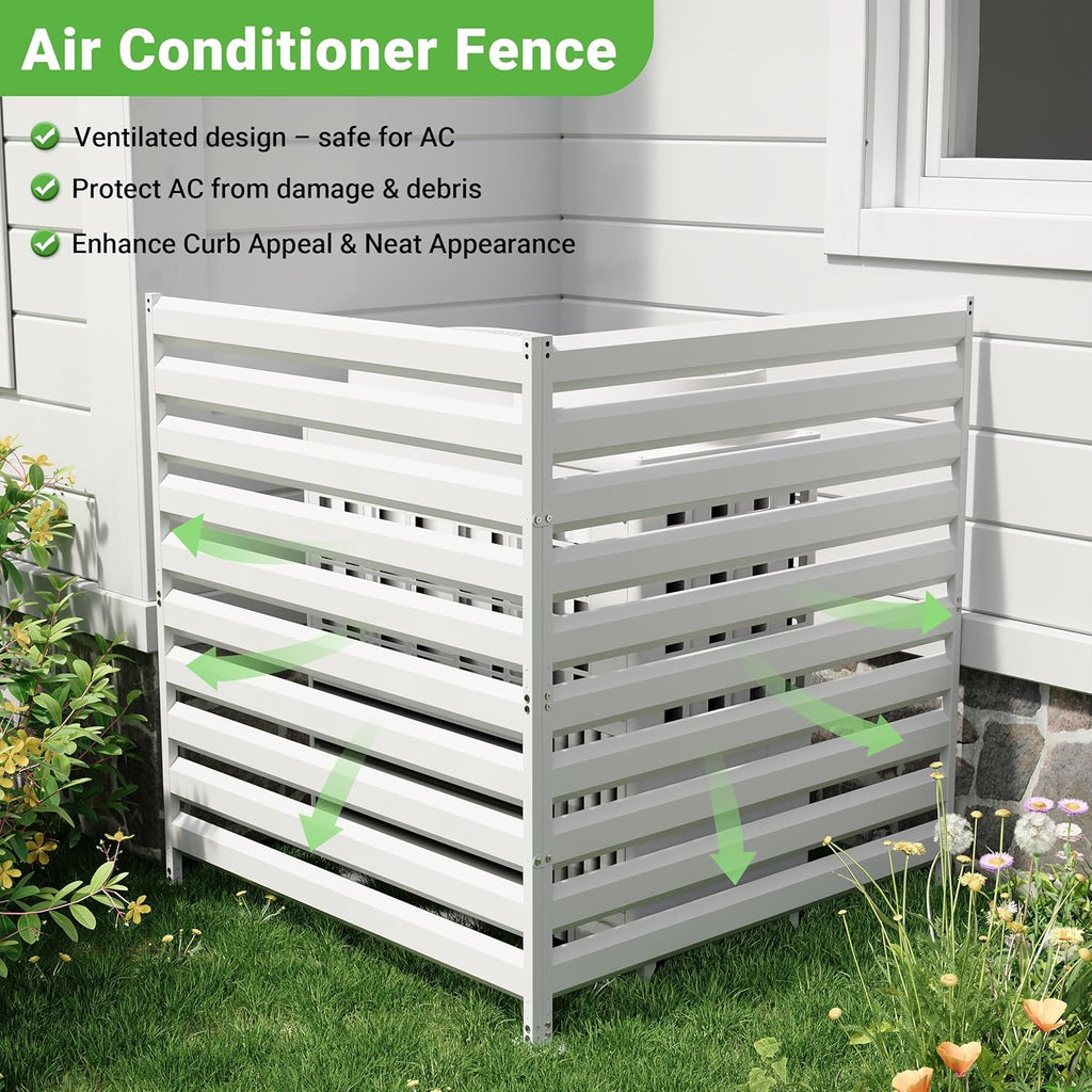 42" H x 38" W Metal Privacy Fence Panels for Outside, Air Conditioner Fence, Decorative Fence Panels for Privacy (2 Panels)