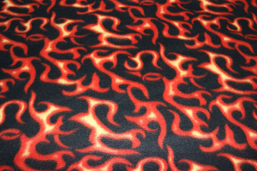 Fleece Printed MISC Flame Print Fabric By the Yard
