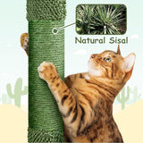 Cactus Cat Tree | 59.5in Cat Tower w/Cute Perch, Cozy Condo