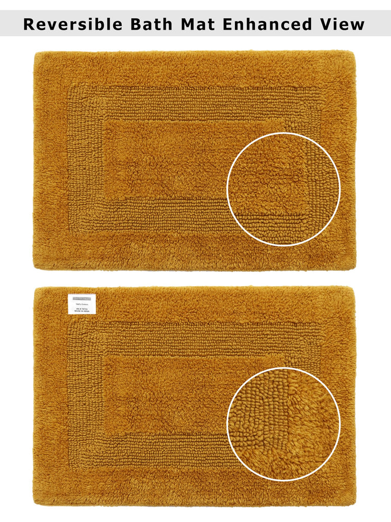 2 Pack Reversible Bath Mat - Plush 17x24 Bath Rug - Golden Rod