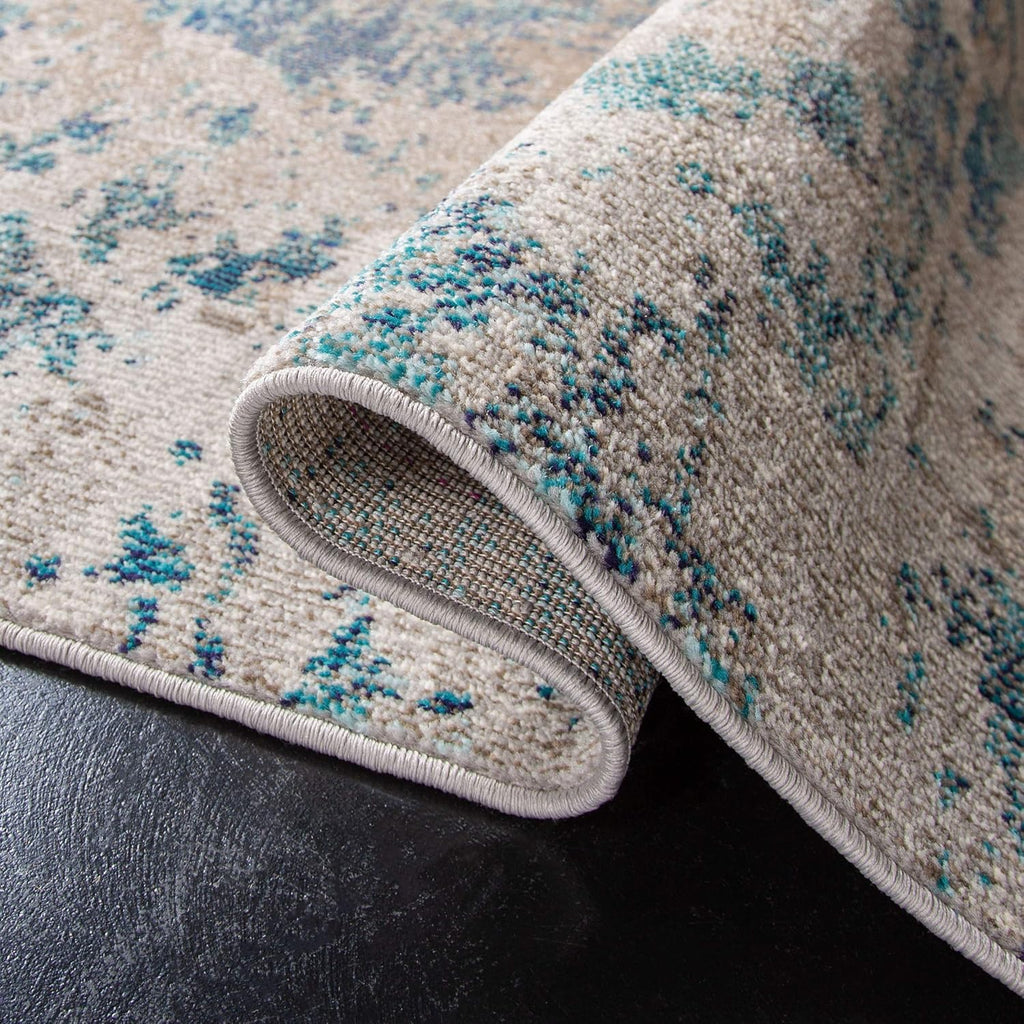 Madison X-Large Area Rug - 12' x 15', Blue & Grey, Modern Boho Abstract Design, Non-Shedding & Easy Care