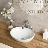 16'' X 13'' Oval Bathroom Vessel Sink,Ceramic Bathroom Sink Bowl
