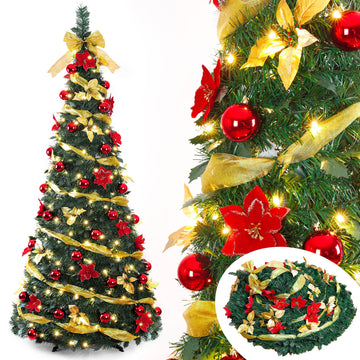 Pre Lit : Pop Up 6 FT Warm White LED Lights (Yellow)