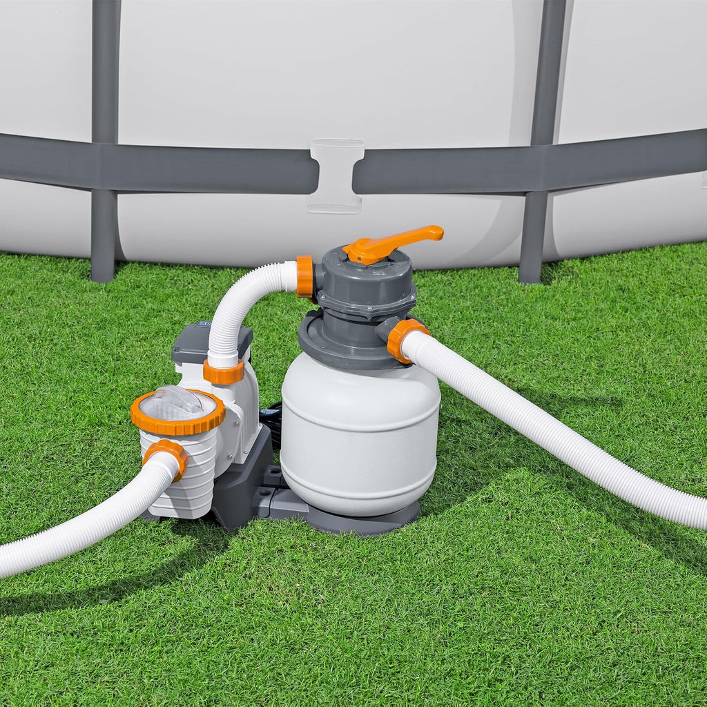 58498E Flowclear 1500 Gallon Sand Filter Pool Pump for Above Ground 300 to 11,200 Gallon Swimming Pools with Adapter