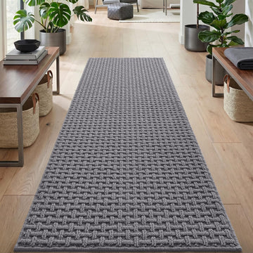 Hallway Runner Rug 24x72, Non Slip Runner Rugs Washable, Light Grey