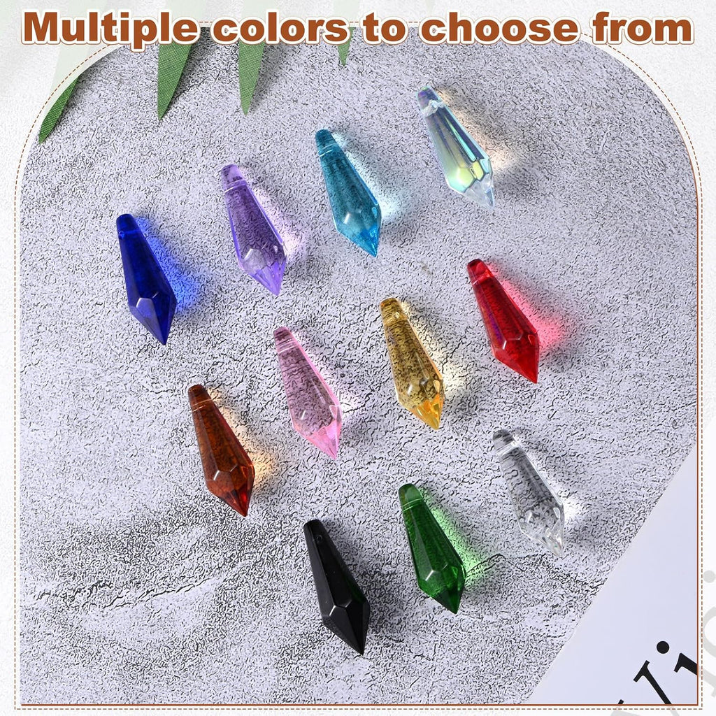 50-Pack Crystal Icicle Prisms, 34mm/1.34 Inch Chandelier Pendant Maker Hanging Crystals Chandelier Prisms for