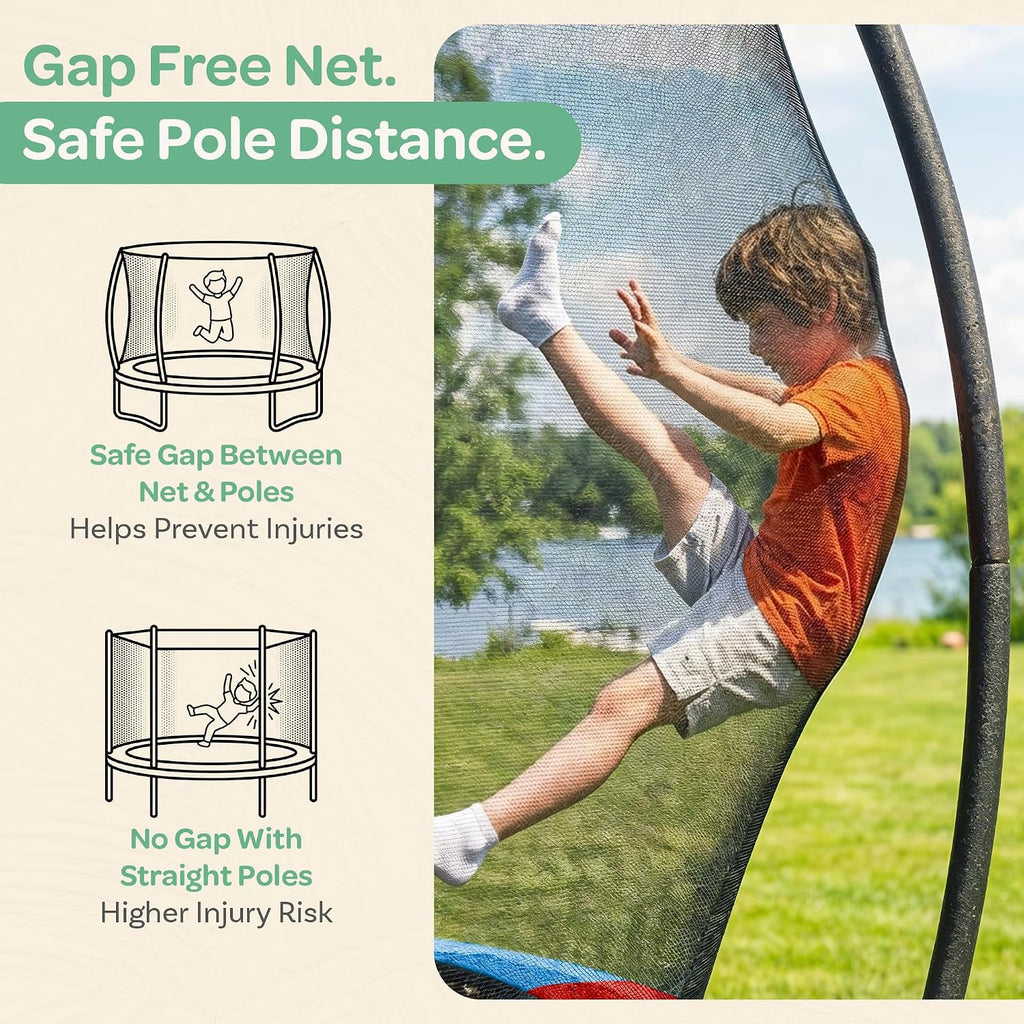 Trampoline - with LED Lights, Net, Ladder, ASTM Certified | 8Ft 10Ft 12Ft 14Ft 15Ft 16Ft, 450lb capacity, kids &