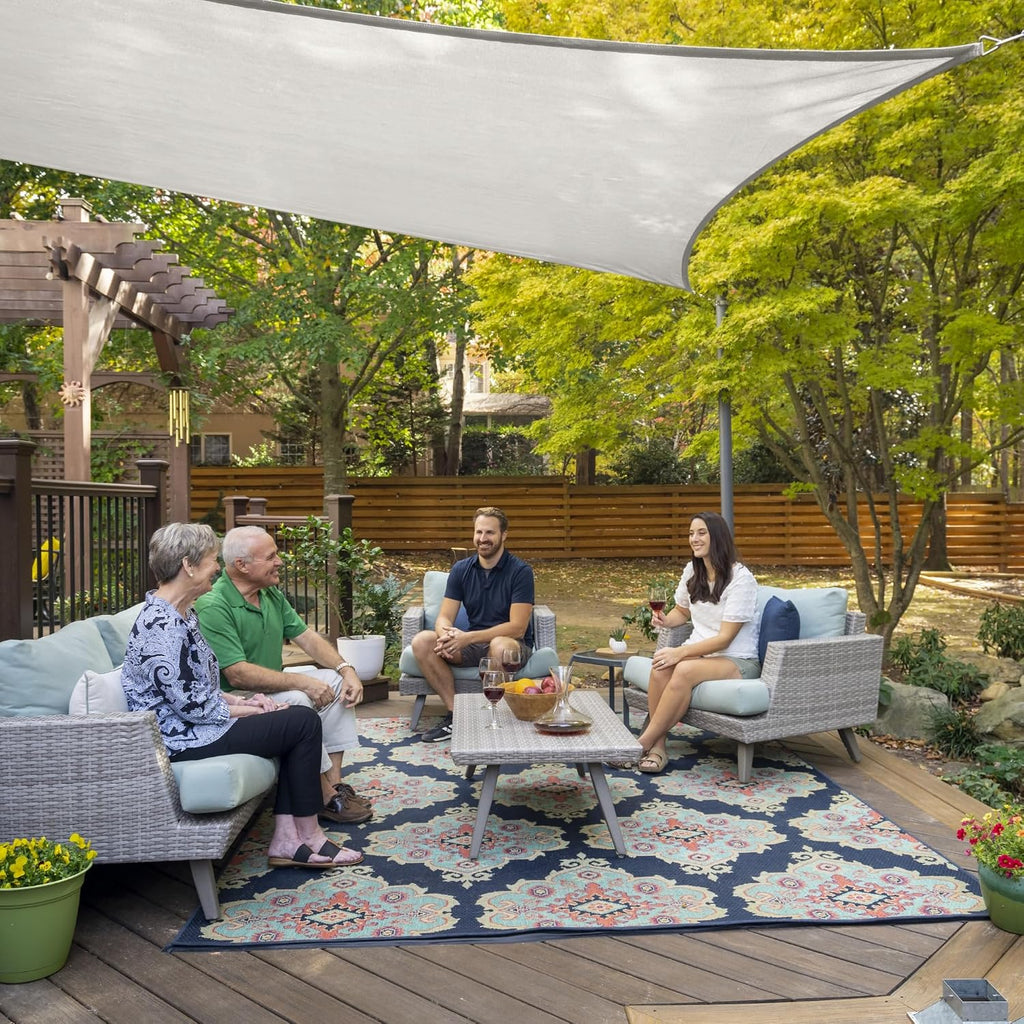 Premium Shade Sail Kit - 95% UV Block Commercial-Grade Luxe Matte Finish Sun Shade with Stainless Steel Hardware for