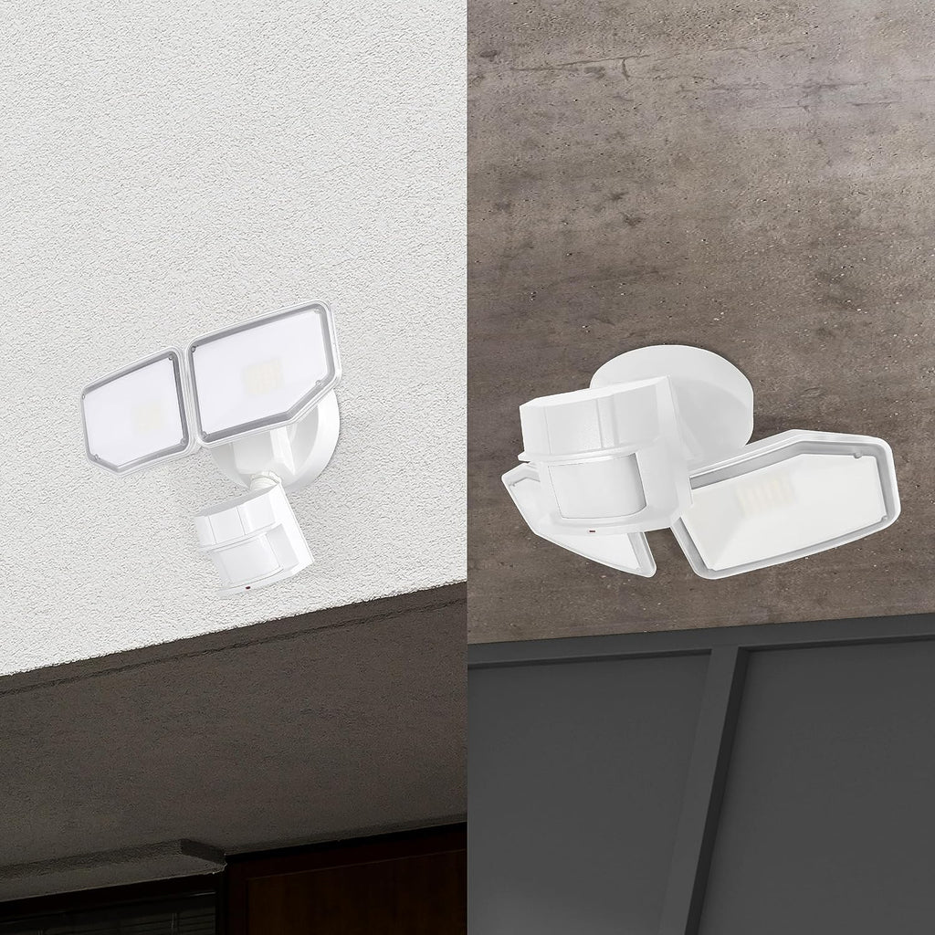 40W LED Security Lights Motion Sensor Light Outdoor, 180 Degree, 4000 LM, 5000 K, ETL Water Resistant, Clear 2 Head