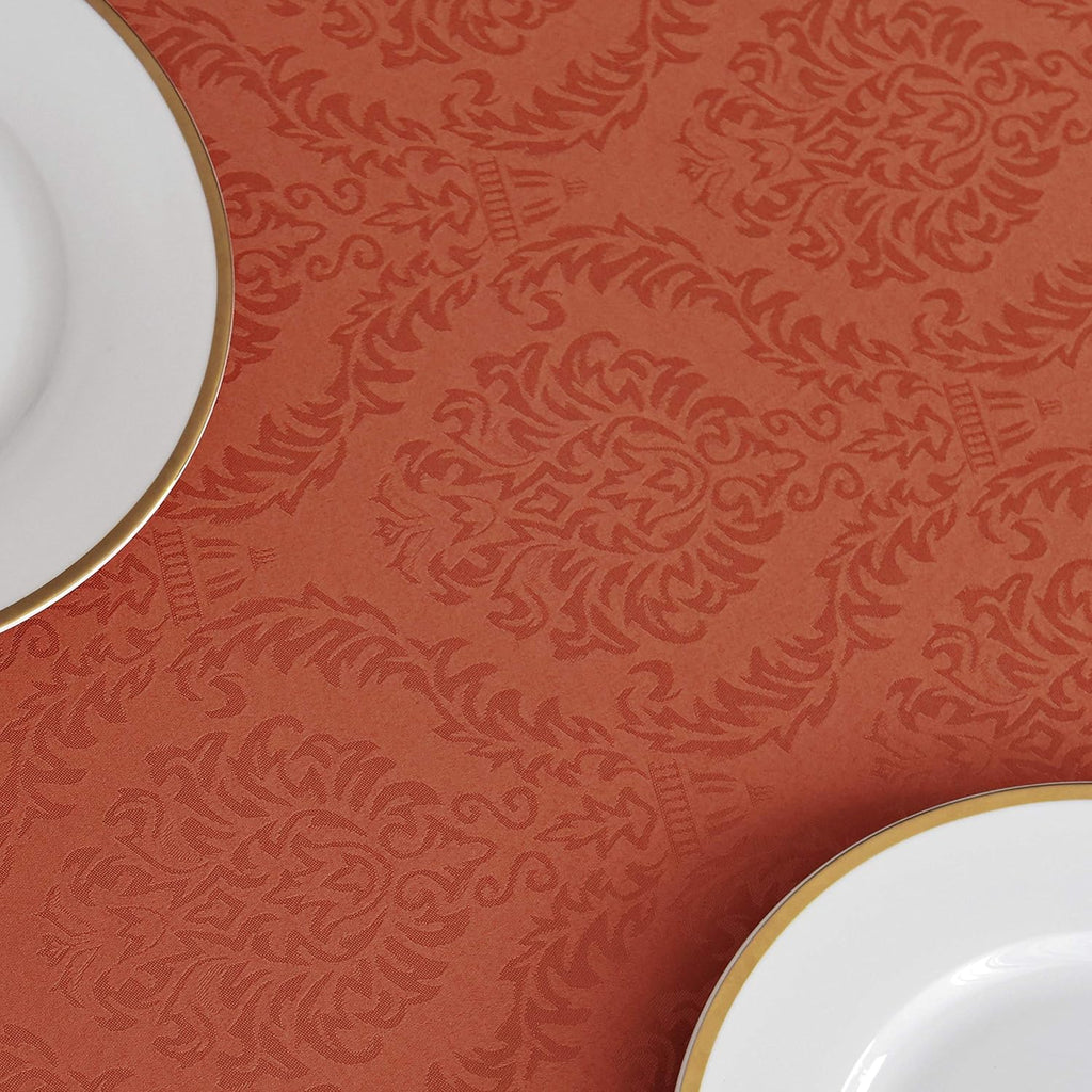 Jacquard Table Cloth Damask Design Water Proof Wrinkle Free Heavy Weight Soft Tablecloth Decorative 