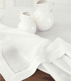 Linen Tablecloth 60 x 108 Inch - Classic Hemstitch 100% Pure Linen White Table Cloth for Rectangle T