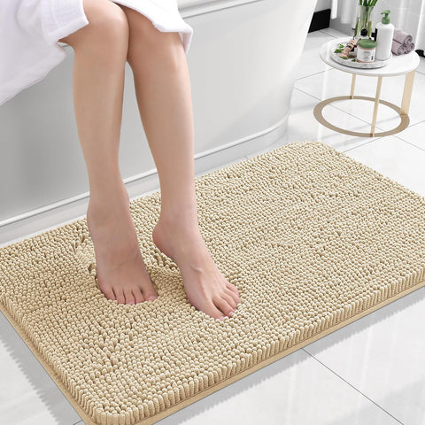 Bathroom Rugs 24x16, Extra Soft Absorbent Chenille Bath Rugs, Rubber Backing Quick Dry, Machine Washable Bath Mats for Bathroom Floor, Tub and Shower, Home Decor Accessories