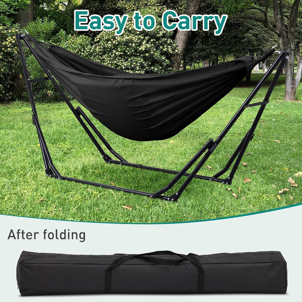 With Foldable Stand, 2 in 1 Hammock and Swinging Chair with Carrying Bag, Portable Camping Chair Suitable for