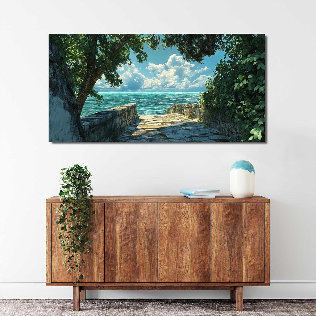 Large Canvas Natural Wall Art Decor Landscape Coastal Wall Art 29" x 58"