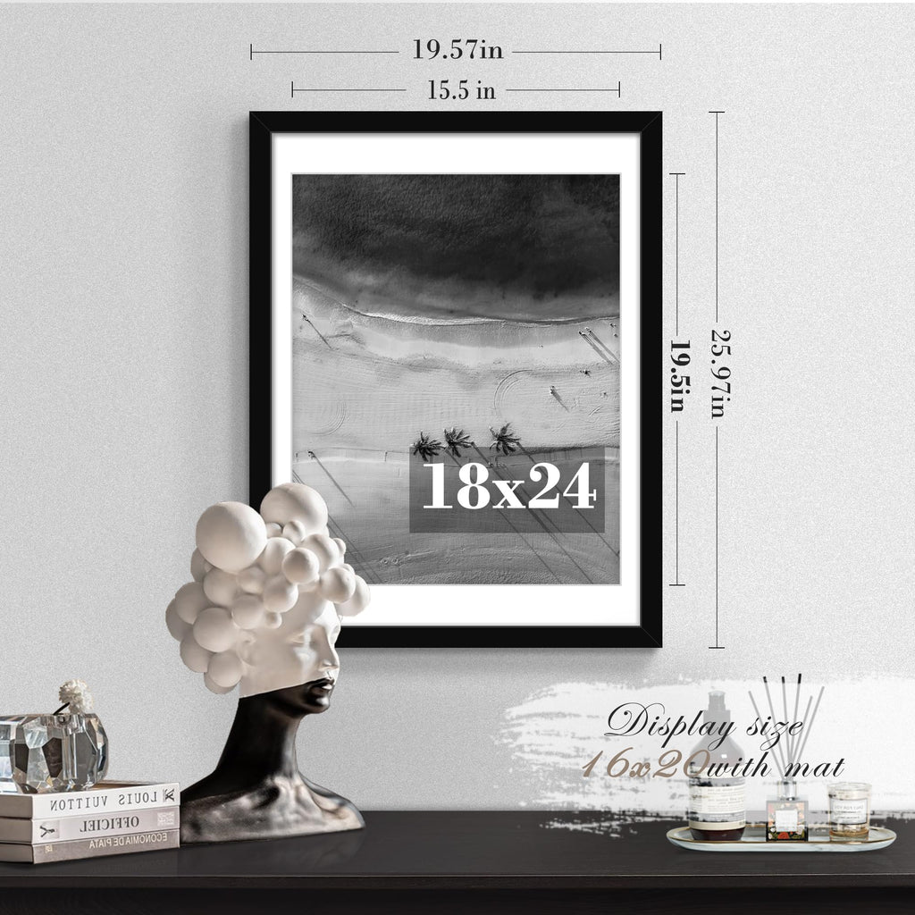 18x24 Picture Frame Set of 2, for Wall Mounting Display, Black