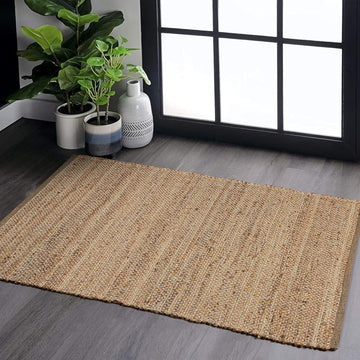 Jute Braided Boho Rug - Natural, 2x3 ft
