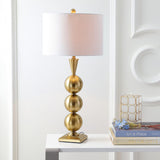 33" Brass Gold Stacked Orb Metal LED Table Lamp, Contemporary Transitional Iron Bedside Lamp Bedroom