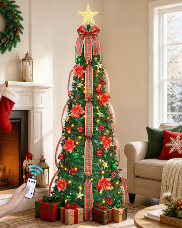 Prelit 6Ft, Pop Up with 200 Warm Lights
