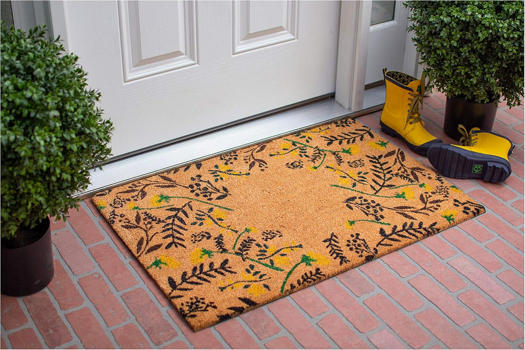 AZ105082436H Floral Monogram Doormat, 24" x 36", Multicolor (Letter H)