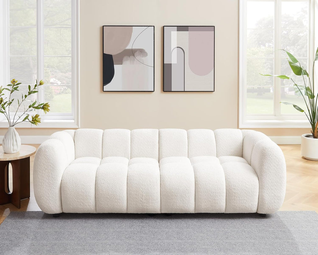 88" Oversized Boucle Sofa, Modern Upholstered Tufted Cloud Couch