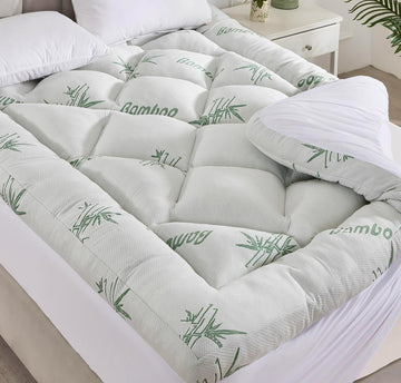 3 inch Memory Foam Mattress Topper Queen Size - Viscose Made from Bamboo Cooling Air Layer for Hot Sleepers,Thick