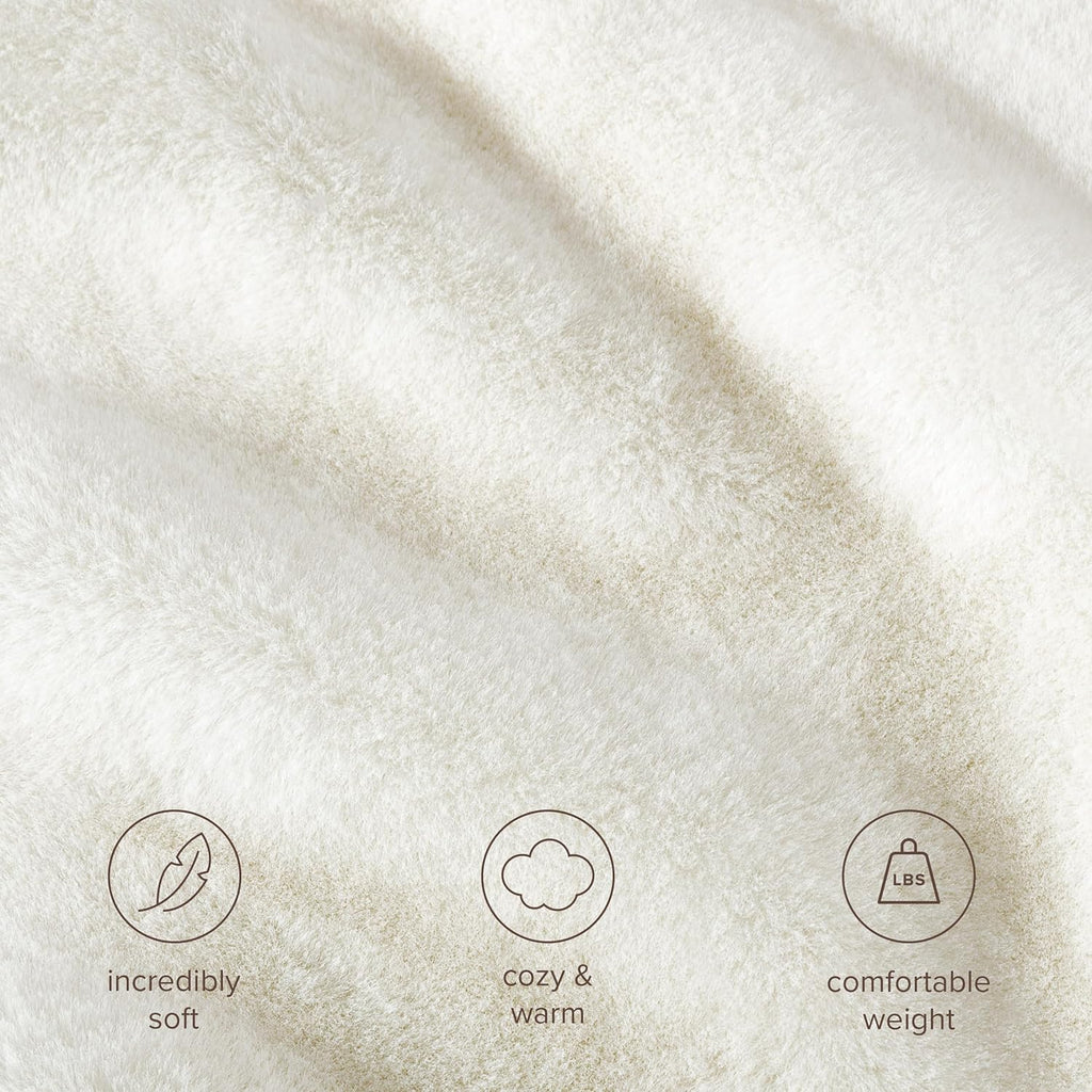 Faux Fur Throw Blanket - Ultra-Soft Luxurious - Cozy Warm Blanket, Chair, Bed - Fuzzy Fluffy Super Soft - Decorative