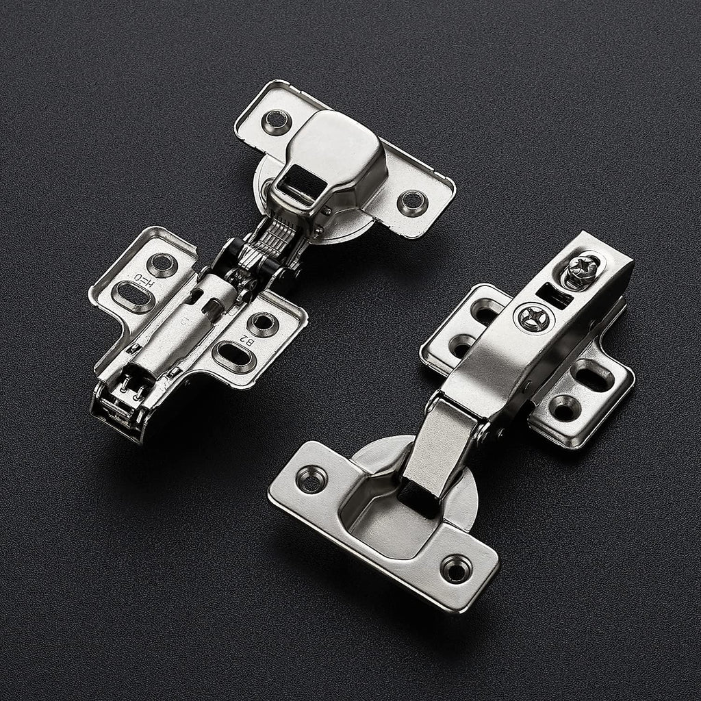 60 Pack 30 Pairs European Kitchen Cabinet Hinges Soft Close Full Overlay Door Heavy-Duty Frameless Adjustable Concealed