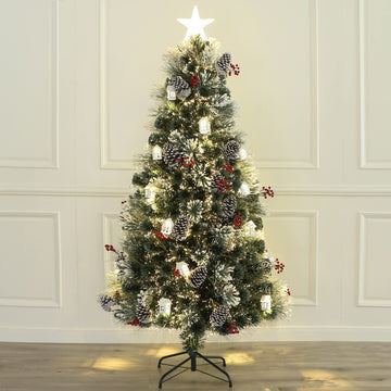 5 Foot Little White House Decorated Fiber Optic Christmas Tree Pre-lit (5 ft)