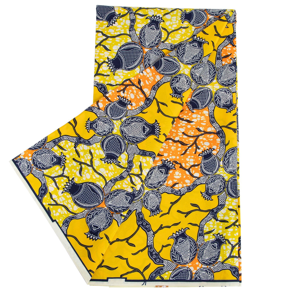 African Wax Fabric 6 Yards, Printed Ankara Polyester Cloth for Sewing, Dresses & Party Wear K6
