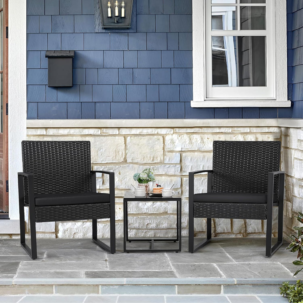 3 Pieces Outdoor Patio Wicker Furniture Set