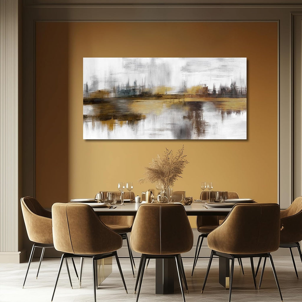 Large Abstract Wall Decor Brown and Grey Wall Art Aesthetic Canvas Painting Modern Wall Prints Minimalist Home Decor