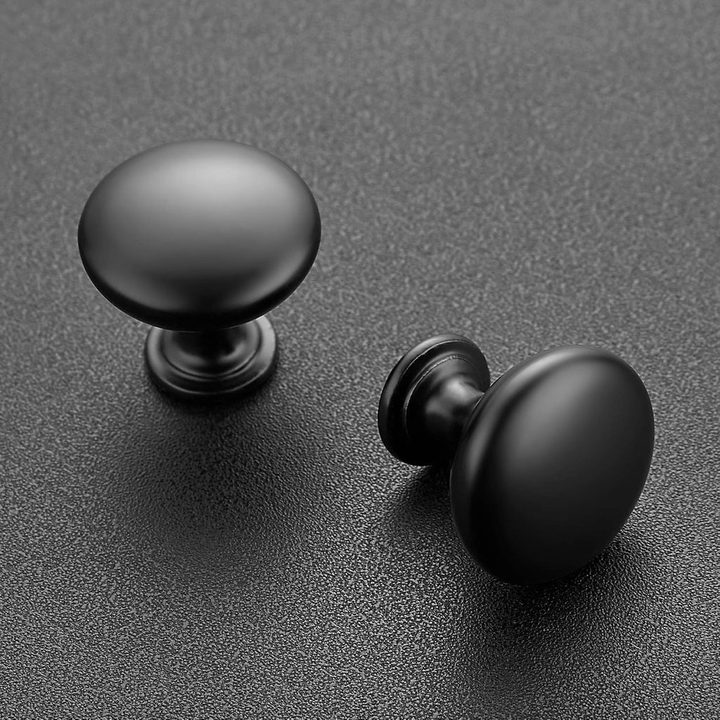 30 Pack Kitchen Cabinet Knobs and Pulls - Matte Black Zinc Drawer Handles Drawers