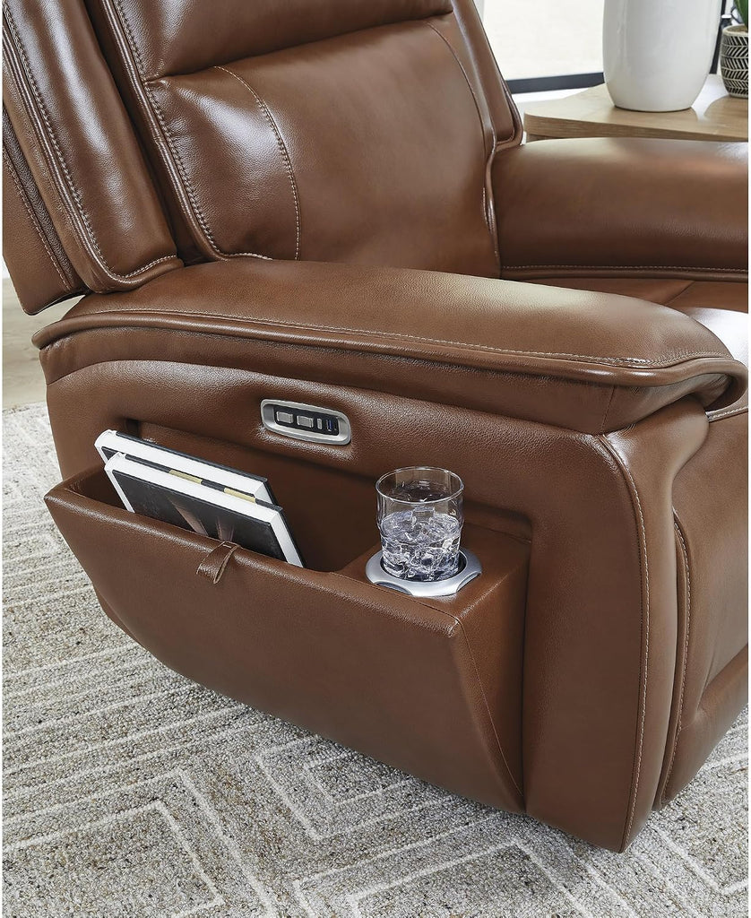Contemporary Power Recliner, 42.25" H x 44.25" W x 40" D, Solid and Engineered Wood Frame, Polyester Upholstery