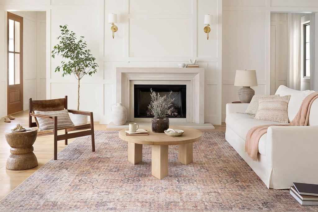 Loloi Skye Collection SKY-01 Blush/Grey 8'-0" x 8'-0" Round Area Rug