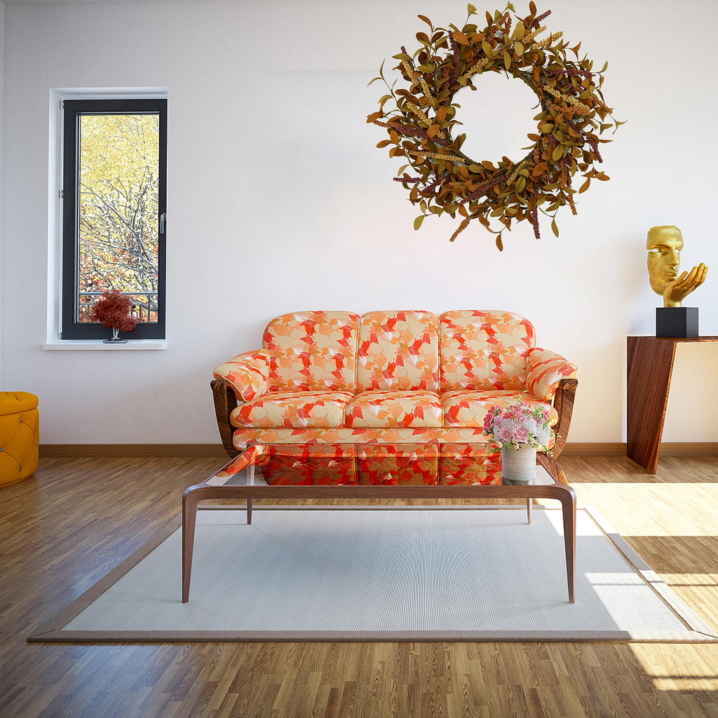 20 inch Fall Wreath Autumn Door Wreath with Eucalyptus Leaves, Mixed Grain for Front Door Farmhouse Indoor Outdoor