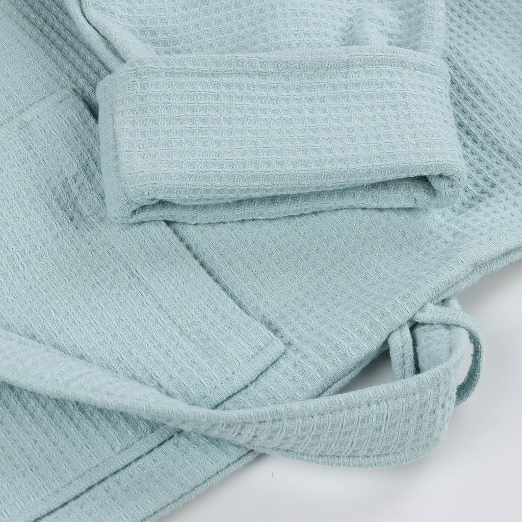 Waffle Weave Cotton Unisex Bathrobe with Belt, Soft and Absorbent Robe for Men and Women Bath Essentials Robes