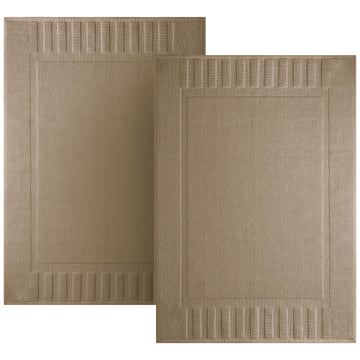 Luxury Taupe Bath Mats 22x34, 2 Pack, [Not a Bathroom Rug]