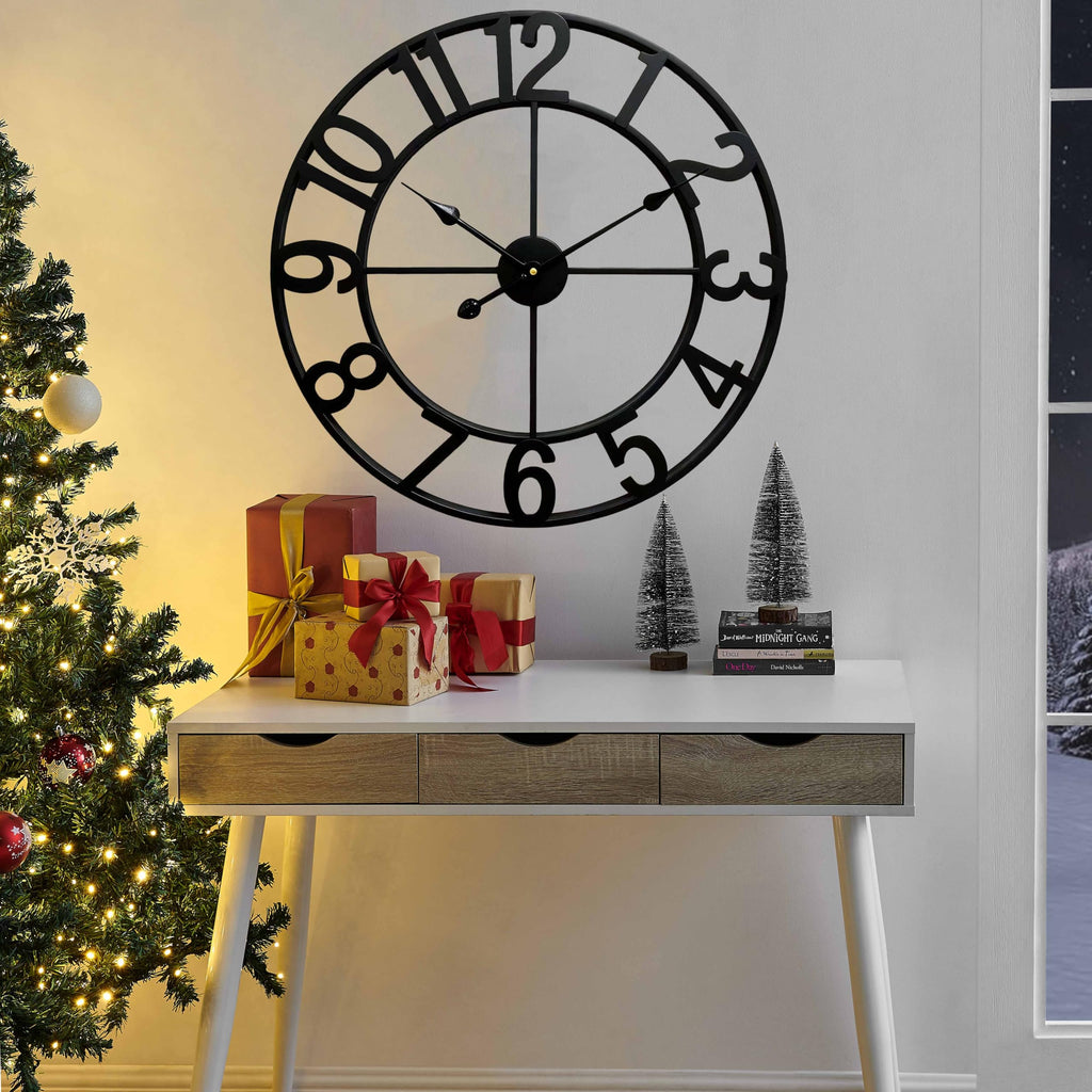 Silent 24 Inch Wall Clocks Decor, Arabic Numeral