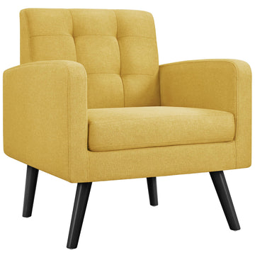 Mid Century Accent Chair Living Room Chair Yellow