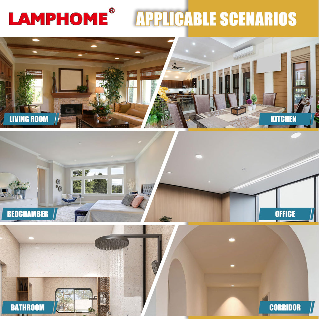 Of 8-Inch Slim LED Recessed Lights with Junction Box, Adjustable Color Temperatures (2700K-5000K), 18W