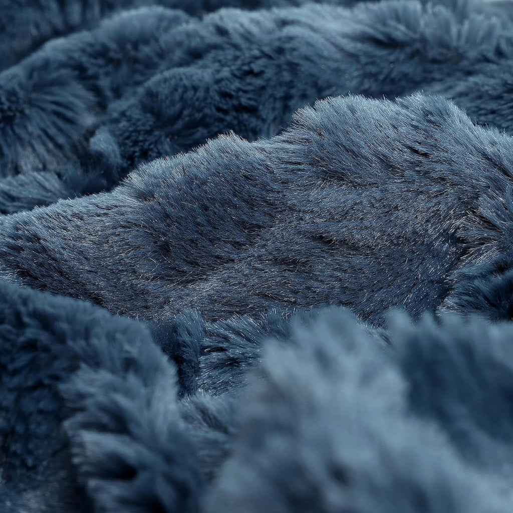 Faux Fur Luxury Throw Blanket,Double Side Soft Fluffy Shaggy Fuzzy Blanket, Throw)