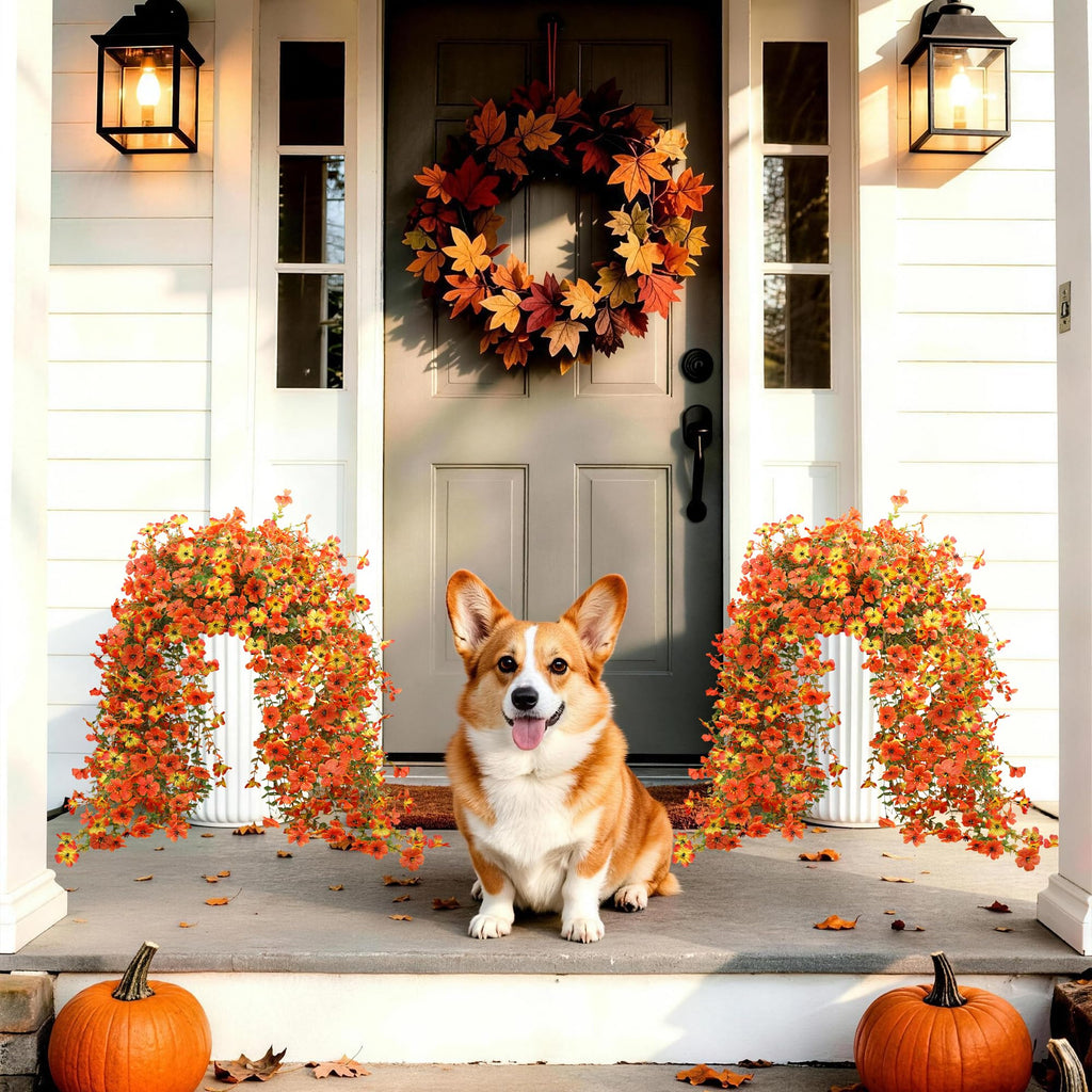 Artificial Fake Fall Flowers Plants for Outdoors Mums Home Decor