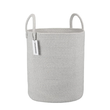 Cotton Rope Laundry Basket Hamper for Clothes Large Light Grey